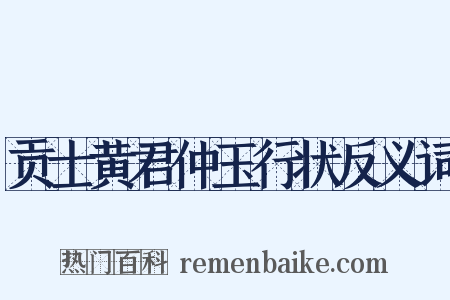 贡士黄君仲玉行状反义词是什么意思的图片